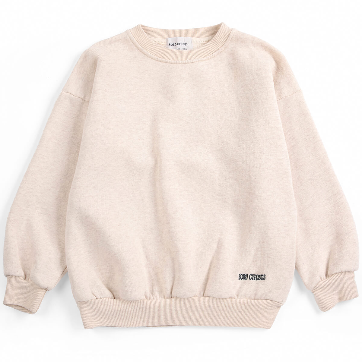 Sweat-shirt décontracté en coton beige à motif bête avec grand imprimé au dos coupe décontractée pour enfants automne hiver (1-13 ans)