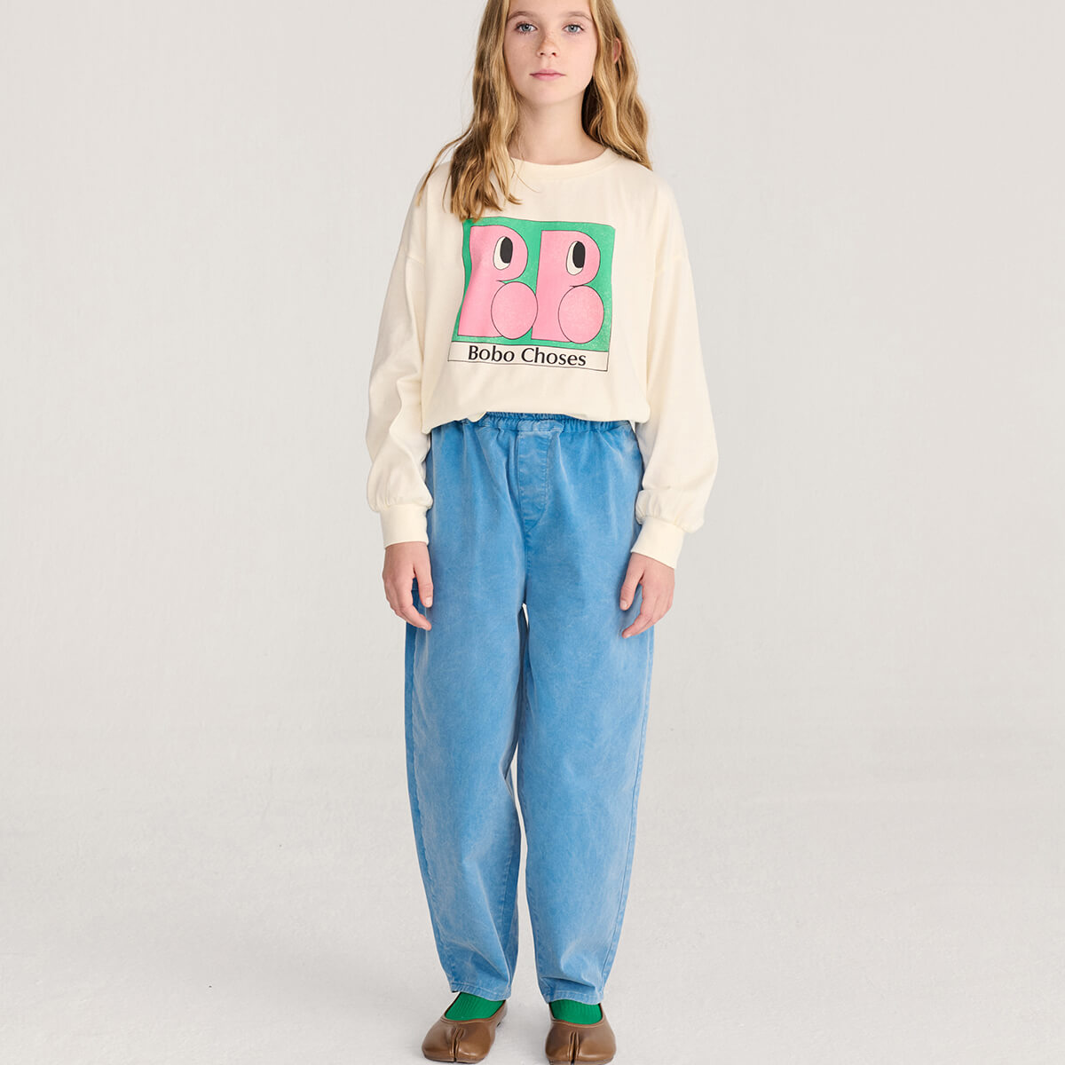 Pantalon tissé avec imprimé lettres multicolores espiègles et étiquette graphique amusante pour enfants (2-13 ans)