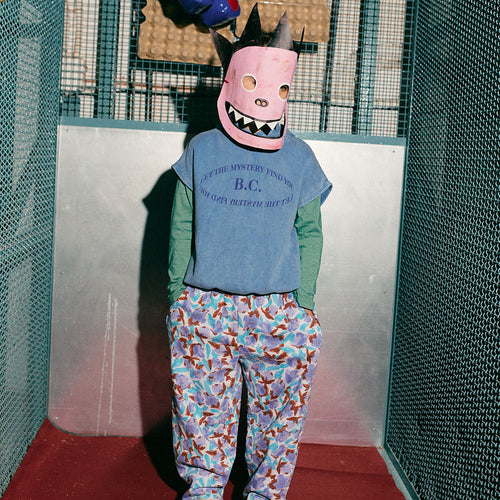 Pantalon de jogging cocon en coton imprimé all-over aquarelle multicolore artistique avec silhouette décontractée oversize pour le quotidien des enfants (2-13 ans)
