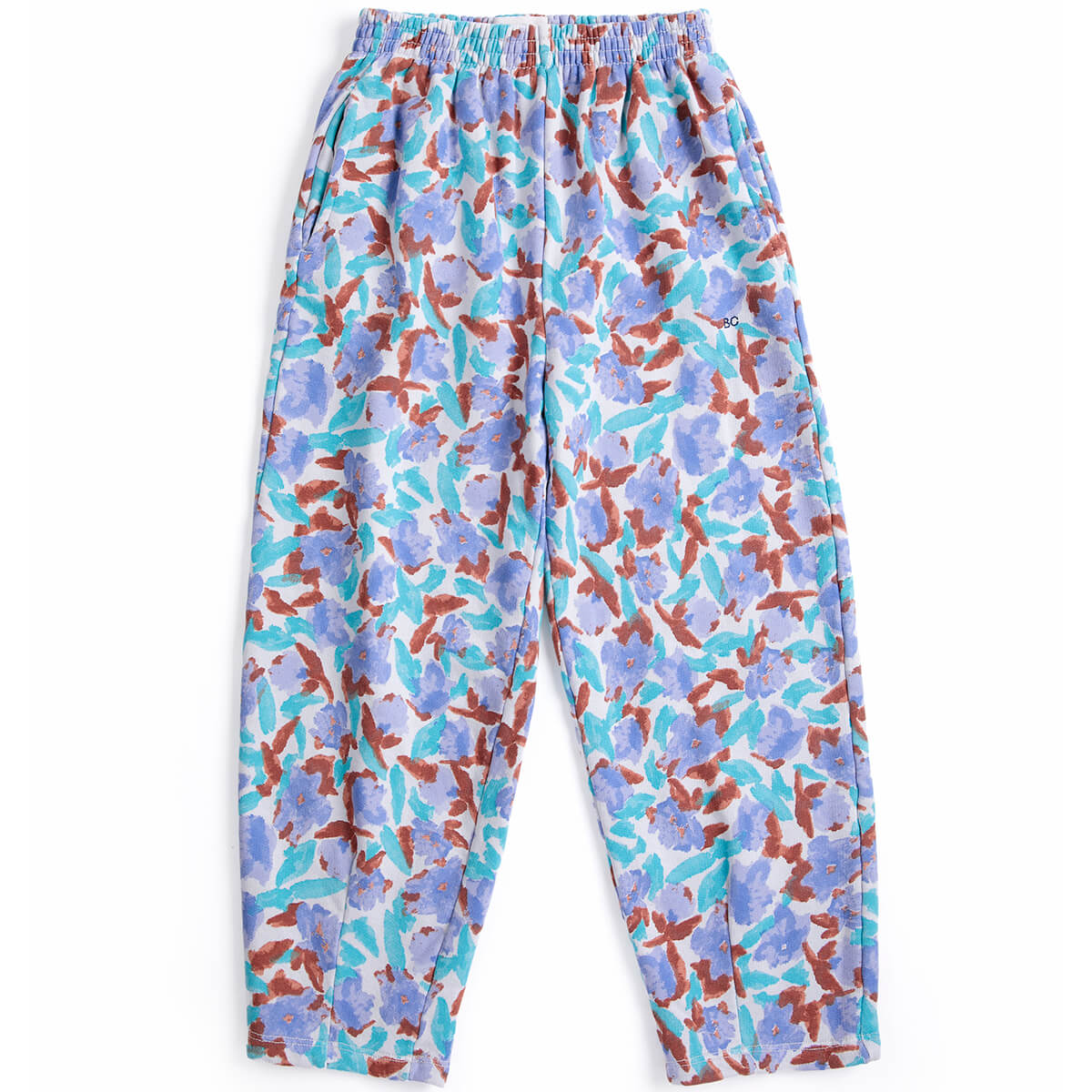 Pantalon de jogging cocon en coton imprimé all-over aquarelle multicolore artistique avec silhouette décontractée oversize pour le quotidien des enfants (2-13 ans)