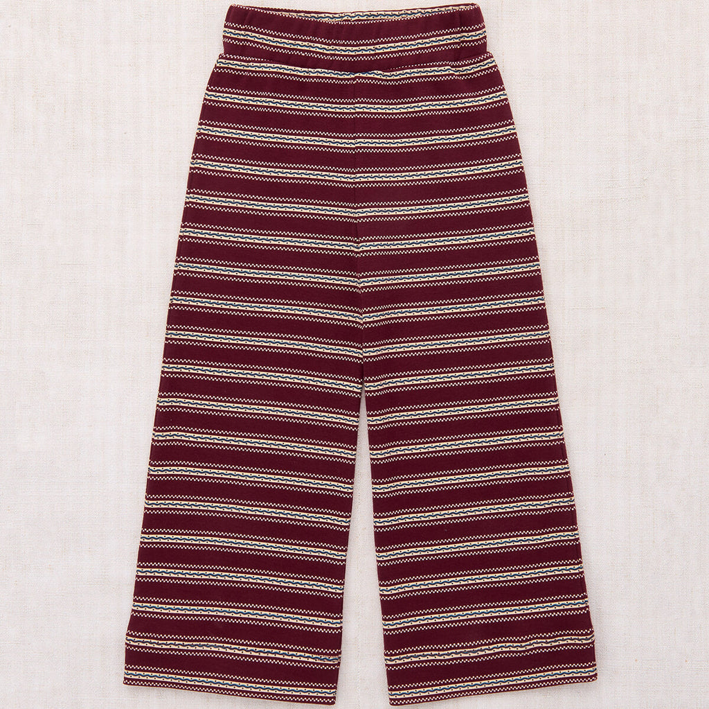 Pantalon ample en coton coupe trapèze, sérigraphie sgraffite artistique bleu Cambridge, avec design décontracté inspiré de l'art pour le quotidien des enfants (2-10 ans)