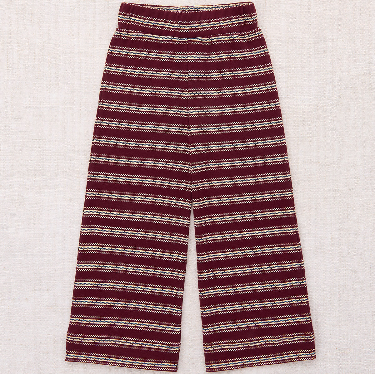 Pantalon ample en coton coupe trapèze, sérigraphie sgraffite artistique bleu Cambridge, avec design décontracté inspiré de l'art pour le quotidien des enfants (2-10 ans)