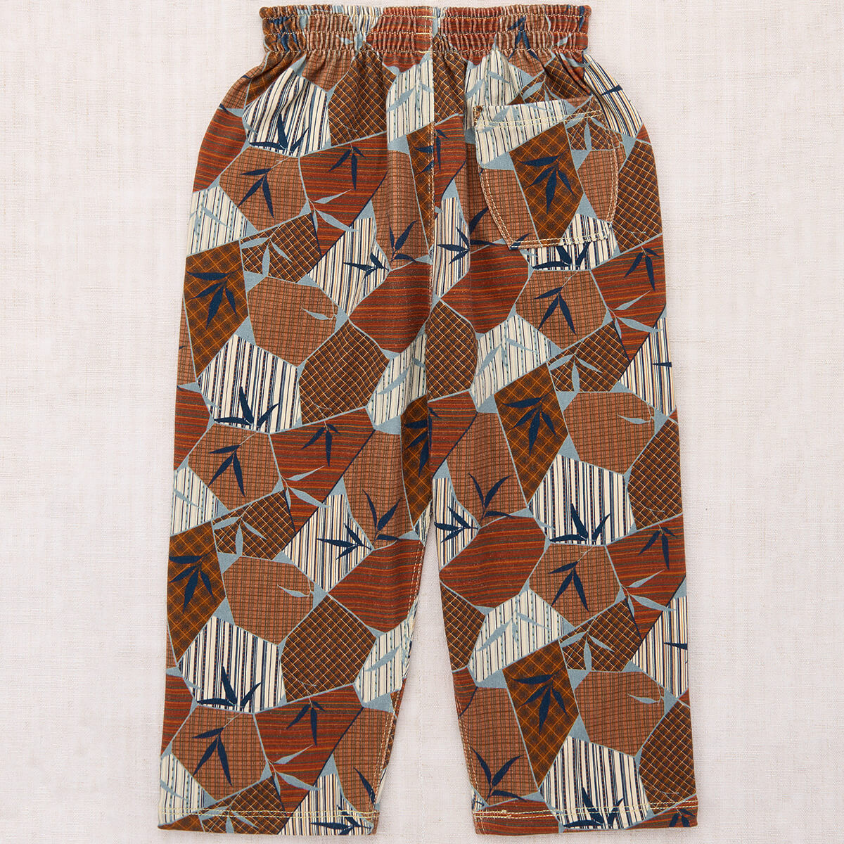 Pantalon camp en coton à imprimé floral Kyoto rose doré artistique avec taille élastique décontractée pour enfants (3-8 ans)