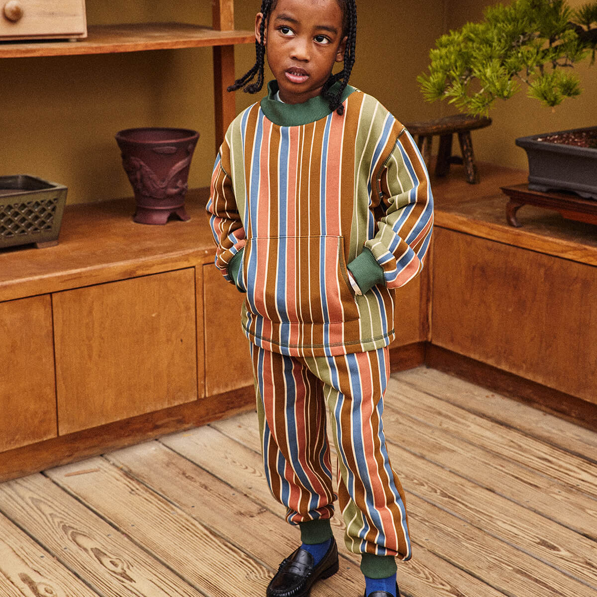 Pantalon de jogging en coton à rayures Sporty  avec taille élastique pour enfants (3-8 ans) – Confort au quotidien pour les activités