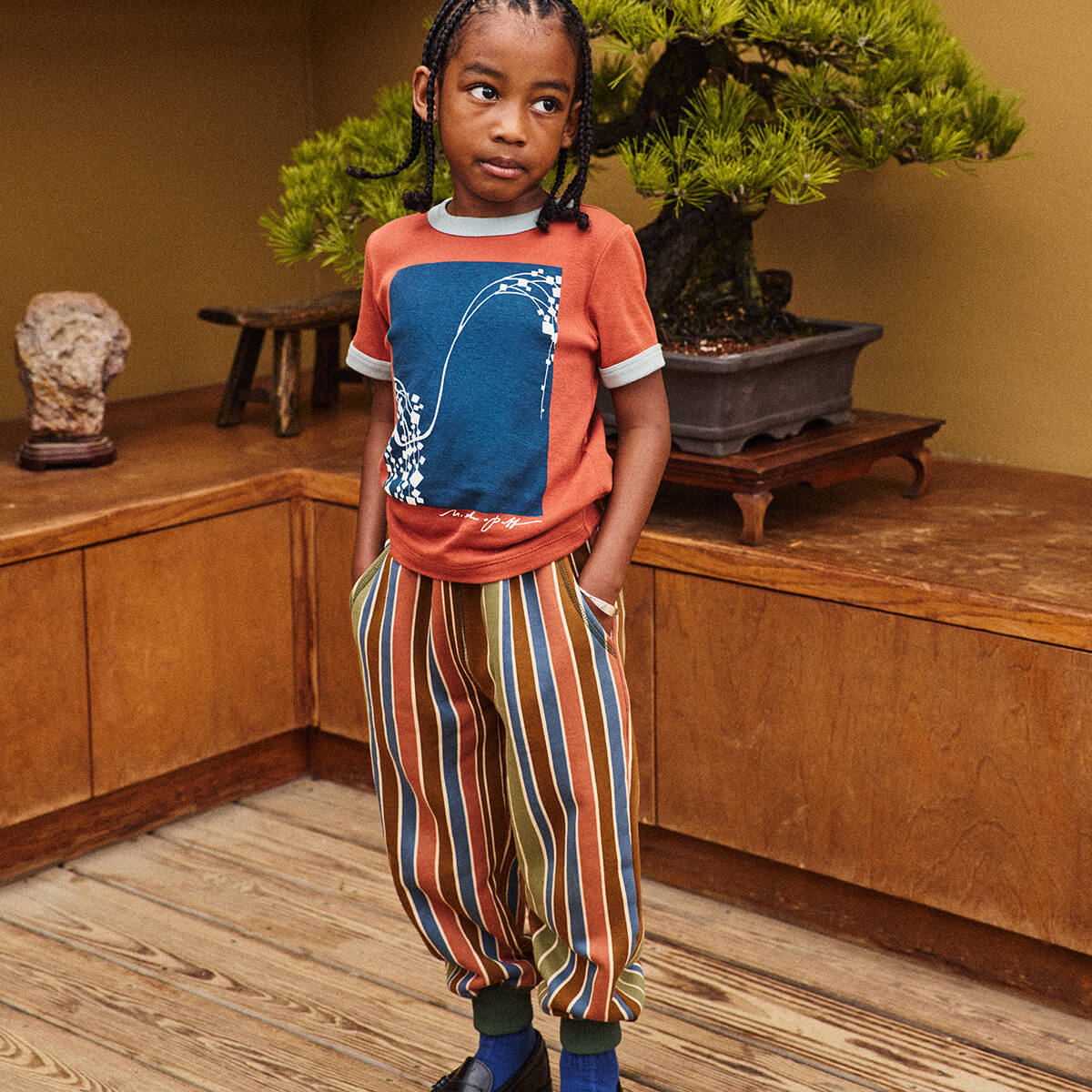 Pantalon de jogging en coton à rayures Sporty  avec taille élastique pour enfants (3-8 ans) – Confort au quotidien pour les activités