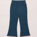 Pantalon droit minimaliste en coton uni bleu marine avec taille élastique pour enfants (2-10 ans) – Confort pour le quotidien