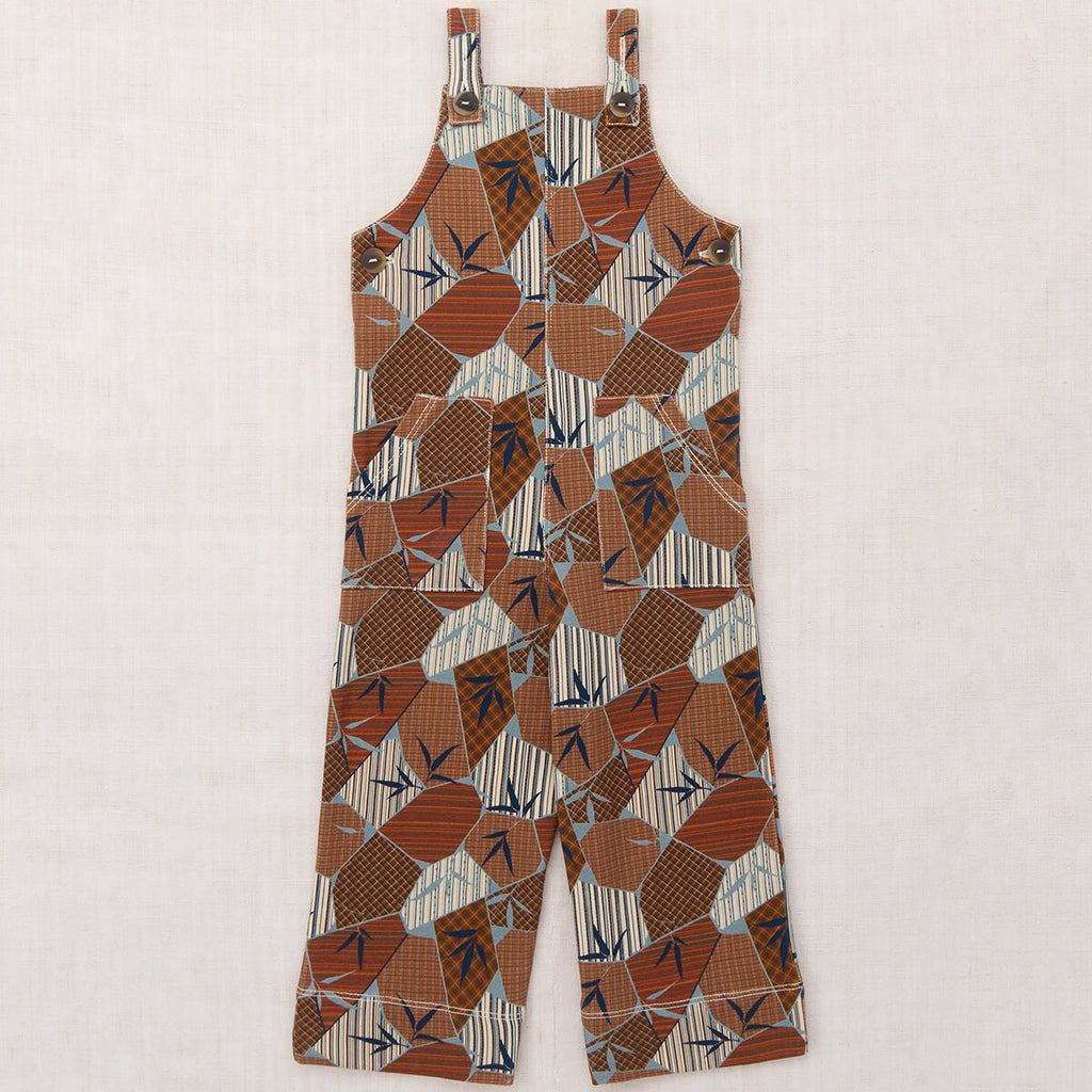 Salopette en coton imprimé floral Kyoto or rose artistique avec bretelles réglables pour enfants (3-8 ans)