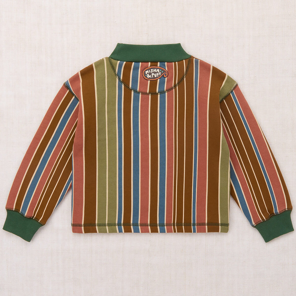 Sweat-shirt décontracté en coton rayé avec poche kangourou pour enfants, idéal au quotidien (3-8 ans)