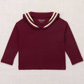 Haut marin en coton à rayures et col bleu Cambridge, à manches courtes, avec col bleu marine pour enfants (2-8 ans), pour un usage quotidien