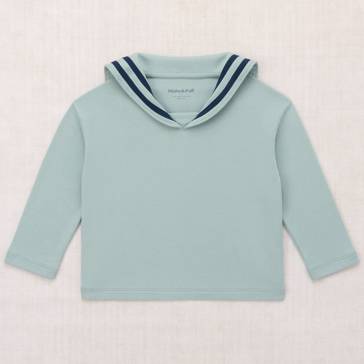 Haut à manches courtes marin en coton avec col rayé vert Onsen nautique et col marine pour enfants (2-8 ans)