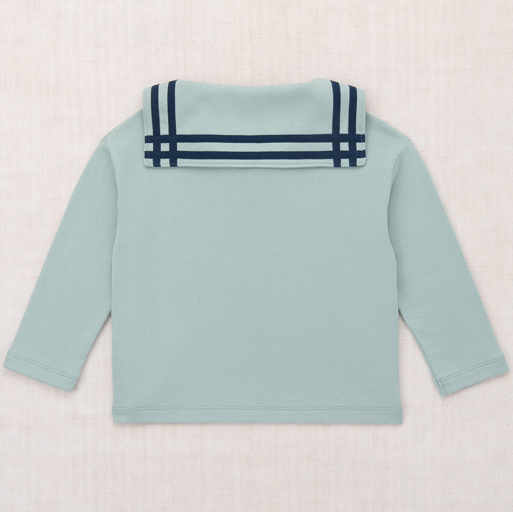 Haut à manches courtes marin en coton avec col rayé vert Onsen nautique et col marine pour enfants (2-8 ans)