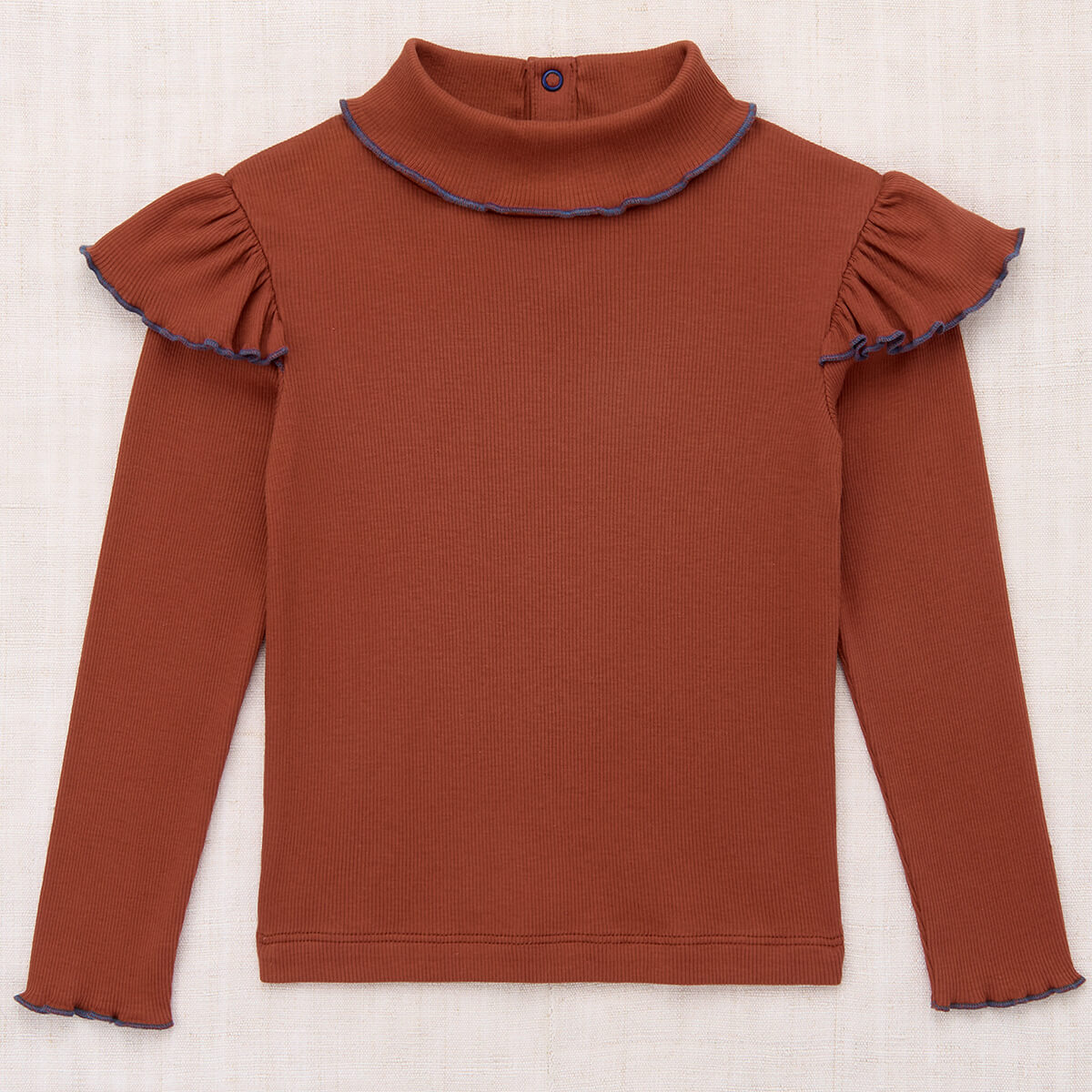 Haut à manches longues col roulé en coton uni  minimaliste avec col montant doux et chaud pour enfants automne hiver (2-10 ans)
