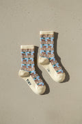 Chaussettes mi-hautes en coton mélangé imprimées de petits canards multicolores et ludiques, avec motif animal mignon pour enfants (2-12 ans)