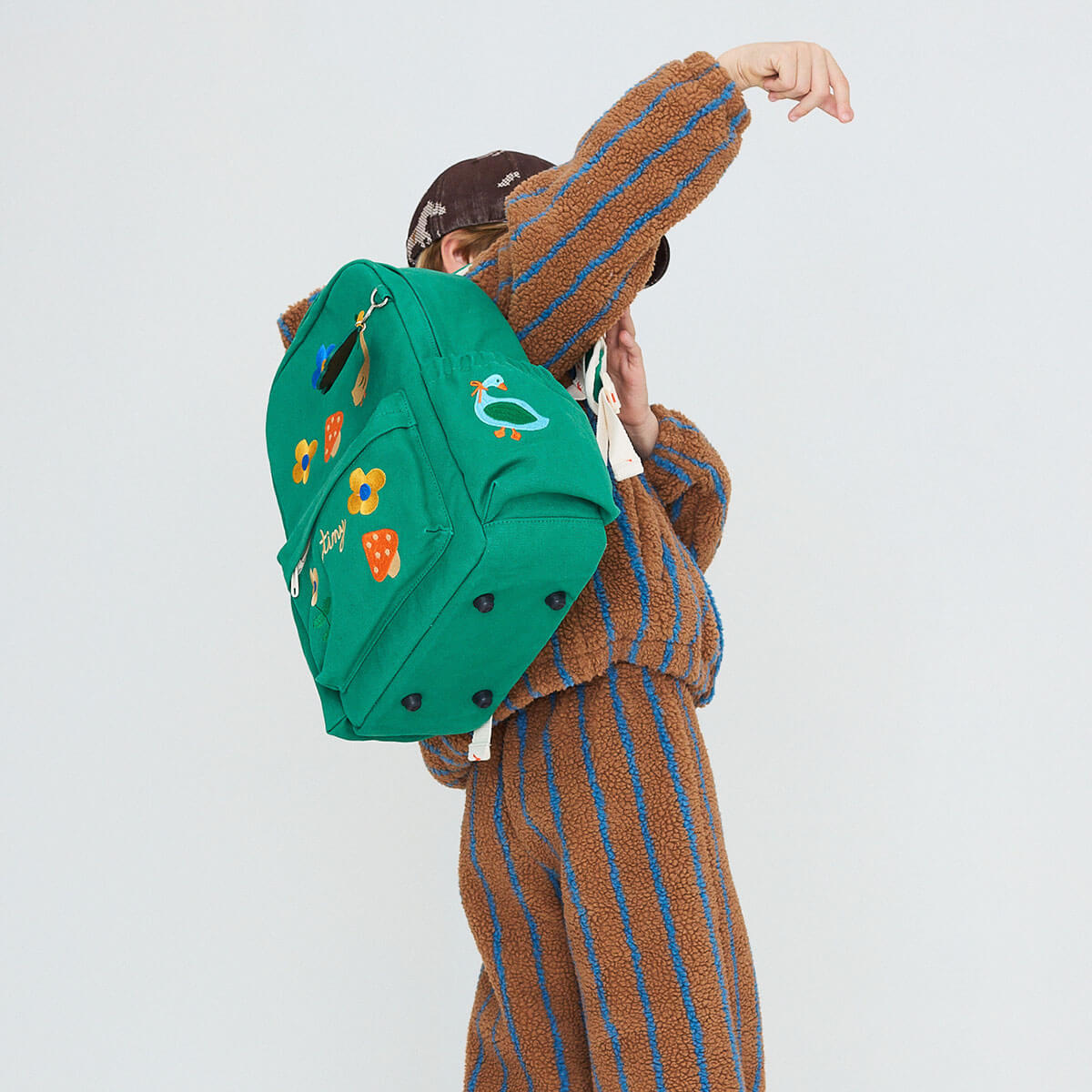 Sac à dos en toile à motif étang d'hiver émeraude foncé inspiré de la nature avec un grand design de capacité pour l'école quotidienne des enfants
