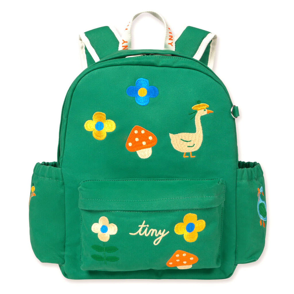 Sac à dos en toile à motif étang d'hiver émeraude foncé inspiré de la nature avec un grand design de capacité pour l'école quotidienne des enfants